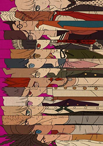 shuimanjinshan Pintura De Lienzo Anime Danganronpa Póster Arte De Dibujos Animados Pintura Divertida Pegatina De Pared para Decoración De Cafetería Y Bar Pq-236 50X70Cm Sin Marco
