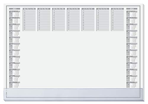 Sigel HO366 Vade, bloc de notas, diseño planning semanal con horarios y calendario bianual, A2 (59,5 x 41 cm) blanco y negro, 40 hojas (SY501)