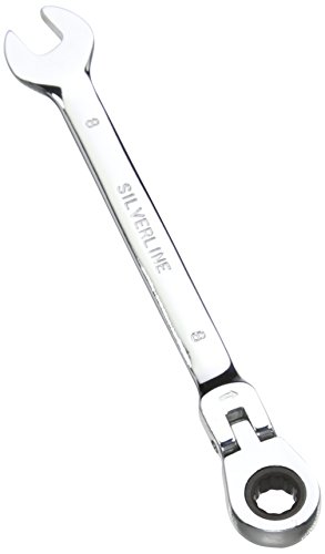 Silverline 282547 - Llave combinada con carraca articulada (8 mm)