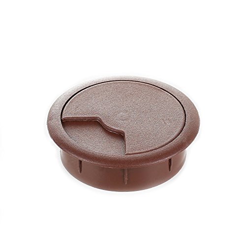 sossai® Pasacables redondos | juego de 4 | KDM2 | Color: marron | Diámetro: 80 mm | Material: plástico (Hecho en EU)