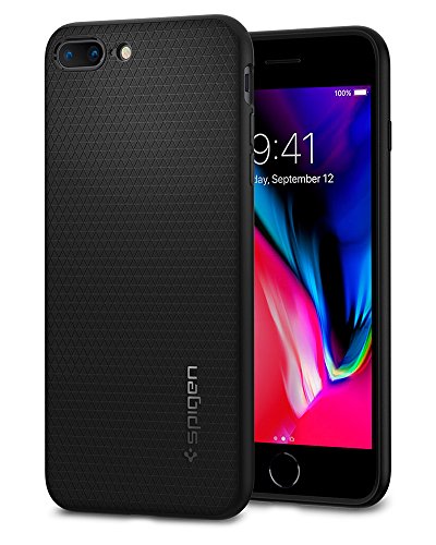 Spigen Funda Liquid Air Compatible con Apple iPhone 7 Plus/8 Plus, Flexión Duradero y Diseño de Fácil Agarre - Negro