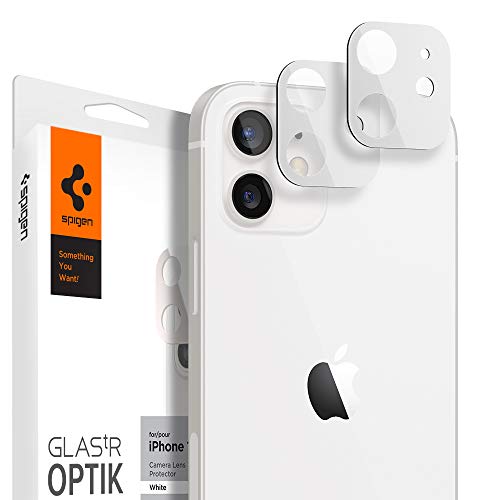 Spigen Glas tR Optik Cámara Lente Protector para iPhone 12 Blanco - 2 Unidades