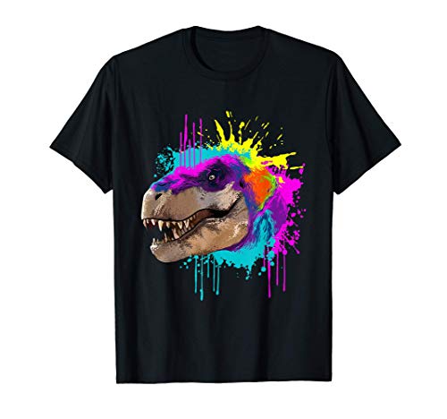 Splash Art T-Rex Regalo Animal Amante De Los Dinosaurios Camiseta