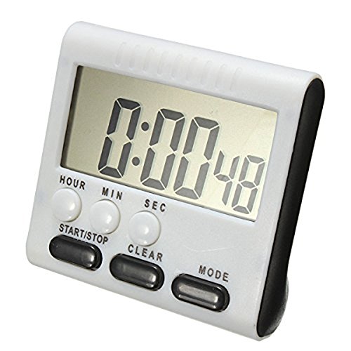 Temporizador LCD de cocina - TOOGOO(R) Temporizador digital / temporizador de cocina con alarma audible, funcion de arriba y abajo, soporte magnetico, negro