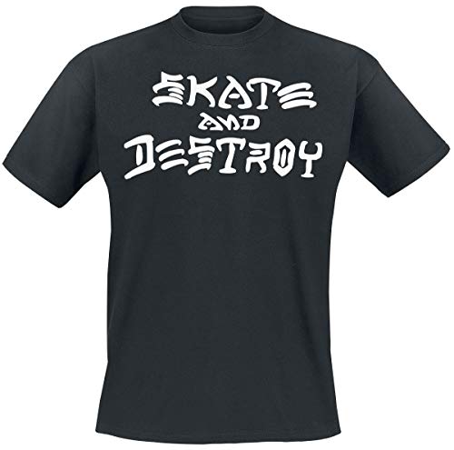 THRASHER Skate and Destroy Camiseta, Unisex Adulto, Black, M