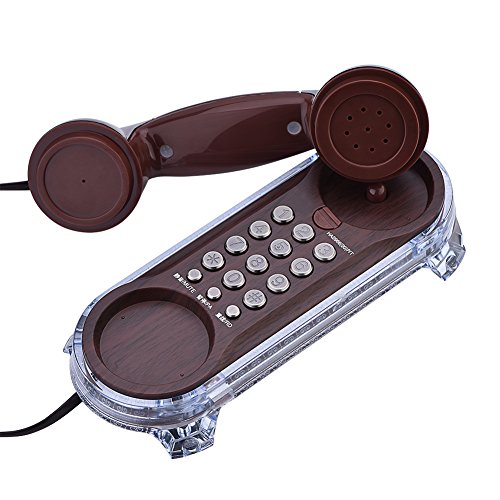 Tihebeyan teléfono Fijo Retro Fijo con tecnología de botón pulsador Llamadas telefónicas Antiguas de Pared/Escritorio con retroiluminación Azul para la decoración de la Oficina en el hogar