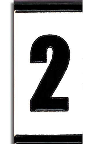 TORO DEL ORO Números casa exterior - Placa Puerta - Cerámica esmaltada - Pintados a Mano con la técnica de la cuerda seca - Nombres y direcciones - Modelo Polo 5,5 cms x 10,5 cms (Número Dos"2") TORO DEL ORO Números casa exterior - Placa Puerta - Cerámica esmaltada - Pintados a Mano con la técnica de la cuerda seca - Nombres y direcciones - Modelo Polo 5,5 cms x 10,5 cms (Número Dos"2")