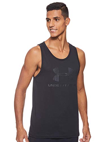 Under Armour Sportstyle Camiseta sin Mangas con Logotipo, Ropa Deportiva para Hombres Hecha de Tejido ultrasuave, Ancha Camiseta de Tirantes, Black/Black/Black (001), XXL