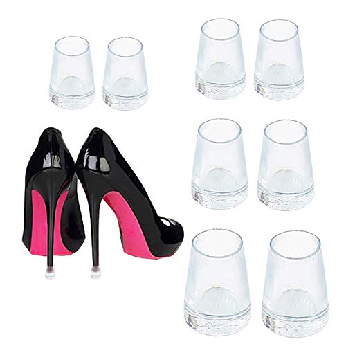 Uteruik Protectores de tacón Alto Reparación de talón Tapas Cubiertas Reemplazo del talón para Mujeres, XS, S, M, L, Transparente, 8 Piezas (4 tamaños)