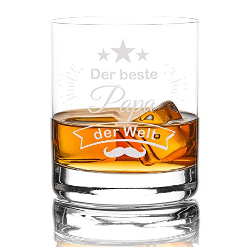 Vaso de Whisky con Grabado de la Mejor papá del Mundo, Vaso de Whisky, 350 ml, Personalizable