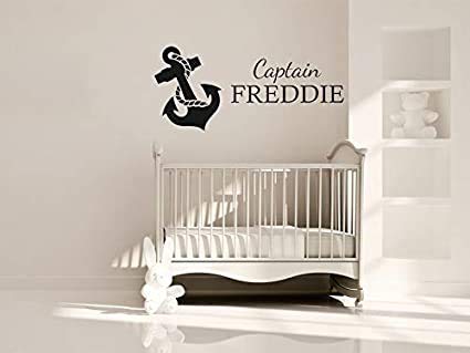Vinilo adhesivo decorativo para pared con nombre y ancla, 57 x 25 cm, diseño de limón Vinilo adhesivo decorativo para pared con nombre y ancla, 57 x 25 cm, diseño de limón