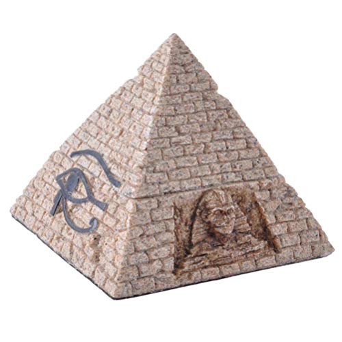 VOSAREA Caja de Pirámide Egipcia Caja de Piedra Arenisca Pirámide Decorativa Estatuilla Adorno Decoración del Hogar para Regalo de Año Nuevo Contenedor de Joyas
