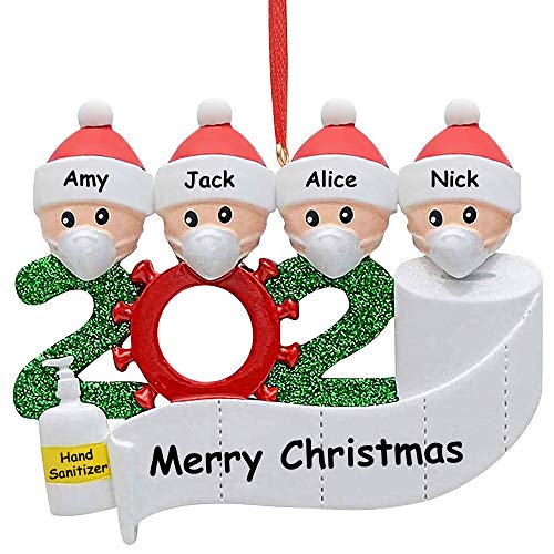 VZATT Adorno de Familia Sobrevivido, 2020 Adornos de Adorno de Navidad, en cuarentena en casa Adorno de árbol de Navidad Personalizado de la Familia para Familiares Amigos Fiesta Adornos Navideños VZATT Adorno de Familia Sobrevivido, 2020 Adornos de Adorno de Navidad, en cuarentena en casa Adorno de árbol de Navidad Personalizado de la Familia para Familiares Amigos Fiesta Adornos Navideños