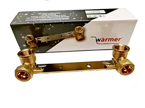 Wärmer System Soporte de pared para ducha (15 mm x 1/2 pulgadas), placa de fijación para ducha expuesta, Placa de fijación de ducha Kit de pared de válvula de barra termostática