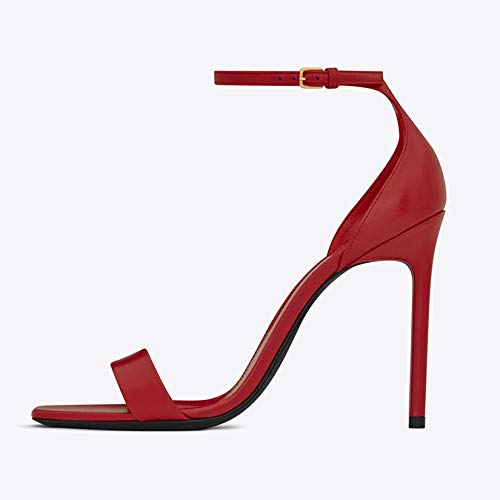 Way bocke Zapatos De Sandalias De Tiras Barely There con Plataforma De Tacón Alto para Mujer, Color Múltiple,Rojo,34