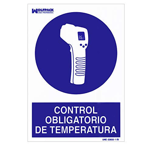 WOLFPACK LINEA PROFESIONAL 15050542 Cartel De Control Obligatorio De La Temperatura 30x21 cm