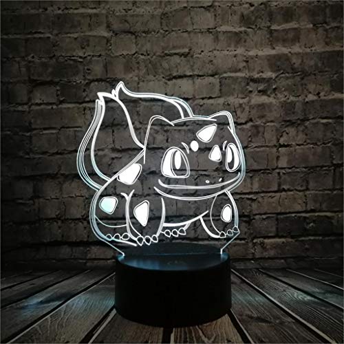 WoloShop Lampara LED Pokémon Bulbasaur Cambia Color USB Luz Nocturna WoloShop Lampara LED Pokémon Bulbasaur Cambia Color USB Luz Nocturna