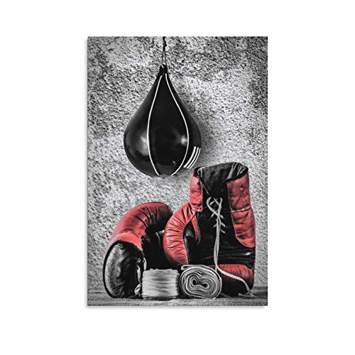 yingzi Póster retro de boxeo con diseño de guantes de boxeo y arte de pared, impresión moderna, para decoración de dormitorio familiar, 30 x 45 cm
