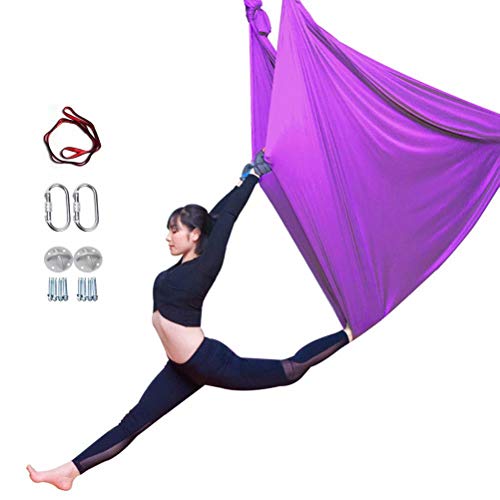 YOGA-YU Yoga Seda Swing para Inversión Sling Ejercicio Extensión Correas Colgantes Hogar y Exterior Swing Set-9.5m