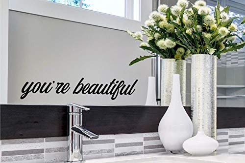 Youre Beautiful You are Beautiful - Adhesivo decorativo para pared, diseño de espejo