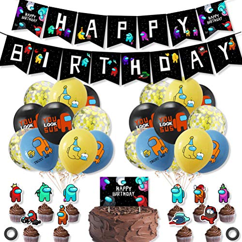 Yuanqu Among Us Decoraciones para Fiestas de cumpleaños Accesorios de Suministro Bunting Banner Globo Decoraciones de cumpleaños Lindas y Encantadoras Juego de guirnaldas para niños, niños y niñas Yuanqu Among Us Decoraciones para Fiestas de cumpleaños Accesorios de Suministro Bunting Banner Globo Decoraciones de cumpleaños Lindas y Encantadoras Juego de guirnaldas para niños, niños y niñas
