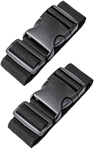 【2 Piezas】 Correas para Equipaje, SlickMart Longitud Ajustable Cinturones de la Maleta Ajustables de Equipaje de Viaje Cinturones para Equipaje(180cm x 5cm Negro)