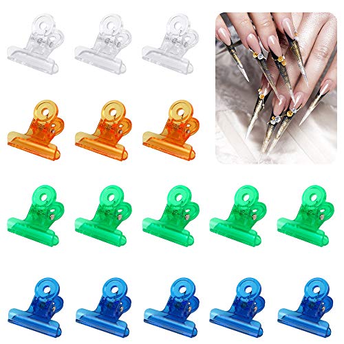 20 Piezas C Curve Pinzas para Pinzas de Uñas, Clips de Extensión de Uñas Manicura Clips de Extensión de Uñas de Plástico Herramienta para Pellizcar Uñas (5 Colores)