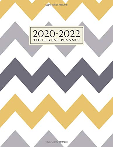 2020-2022 Three Year Planner: Monthly Personal Organizer & Diary Includes Bible Verses, Calendars & Notes To Maximize Your Scheduling (Gray Gold Chevron)