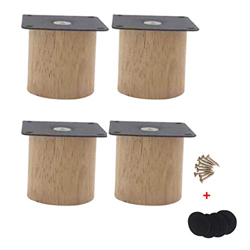 4 Piezas de Patas Redondas para Muebles,Madera de Caucho,Patas de Soporte para Sofá,Patas de Mesa de Café Modernas Medievales,con Tornillos(5cm/1.97in) 4 Piezas de Patas Redondas para Muebles,Madera de Caucho,Patas de Soporte para Sofá,Patas de Mesa de Café Modernas Medievales,con Tornillos(5cm/1.97in)