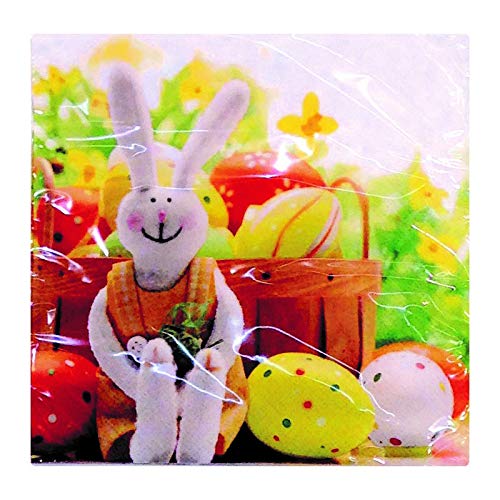 40 piezas servilletas motivo de pascua huevos pascual Pascua mesa decoración servilleta técnica artesanía (40 piezas motivo conejito de Pascua)