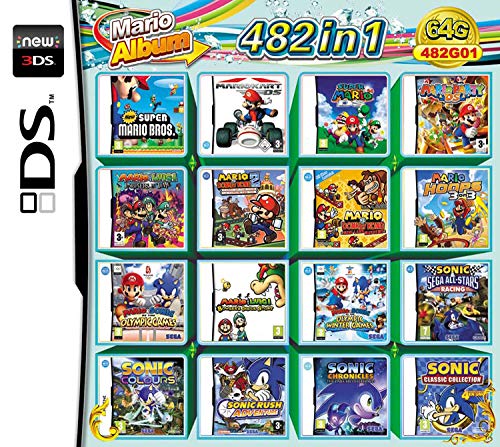 482 en 1 Juego a gran escala – Compilaciones de tarjetas NDS Game Pack Tarjeta Cartuchos para Videojuegos DS-para NDS DS Nuevo 3DS XL