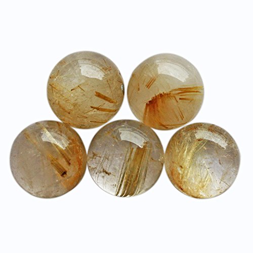 7MM AAA+calidad 5 piezas lote de forma redonda natural de oro rutilo piedra de cuarzo rutilado, piedra de Brasil GR 07 MM