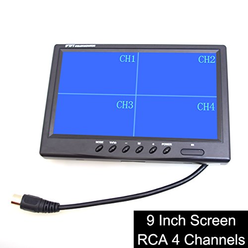 9" TFT LCD Coches Camión Retrovisor Quad Monitor CCTV vigilancia con Mando Distancia - 12V-24V 800 * 480 HD Quad-Split Pantalla w / Quitasol Anti-deslumbramiento 4 Canales RCA Vídeo Entradas 9" TFT LCD Coches Camión Retrovisor Quad Monitor CCTV vigilancia con Mando Distancia - 12V-24V 800 * 480 HD Quad-Split Pantalla w / Quitasol Anti-deslumbramiento 4 Canales RCA Vídeo Entradas
