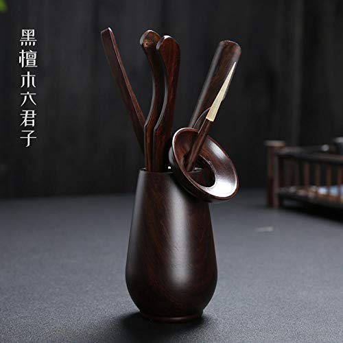 Accesorios para juegos de té Accesorios de juego de té de madera maciza de kung fu ceremonia del té juego de seis caballeros combinación de arte de té suministros de herramientas de té de madera maci