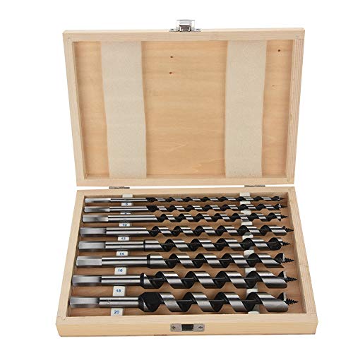 Acero al Carbono de Barrena, Broca para Superficies Sólidas para Madera Broca para Madera Hex Auger Wood Drill Viene con Una Caja de Madera para Perforaciones Profundas de Madera Dura, Blanda y Maciza