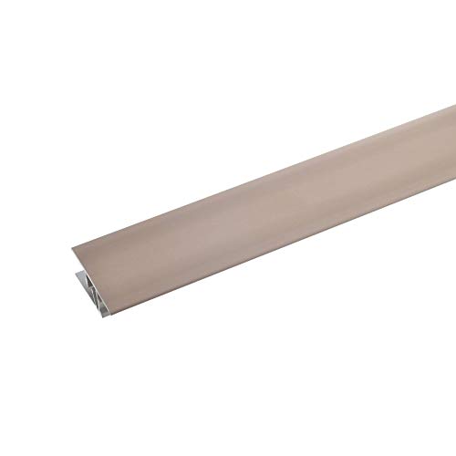 acerto 36937 Perfil de transición de aluminio 2 piezas - 100cm 7-10mm bronce claro * antideslizante * resistente a arañazos | listón de transición para suelo de moqueta laminado y parquet