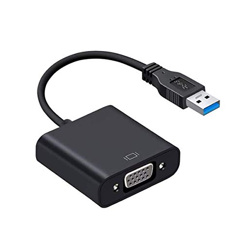 Adaptador USB a VGA, adaptador actualizado USB 3.0 a VGA, convertidor de vídeo multidispositivo, compatible con ordenadores de sobremesa, portátiles, monitores y proyectores, para Windows 7/8/8.1/10