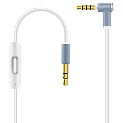ALDOKE Studio Cable,Cable de repuesto compatible con Beats by Dr. Dre Headphones Studio/Solo/Pro/Detox/Wireless/Mixr/Executive/Pillle,Cable de audio en línea Mic y Control 1.4 m(Blanco)
