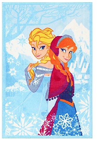 Alfombra infantil, diseño con Elsa y Ana de Frozen, 80 x 140 cm