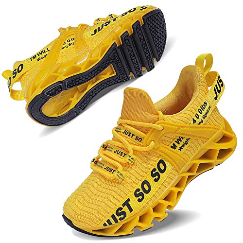 ALLCHAR Zapatillas deportivas unisex para niños y niñas., color Amarillo, talla 32 EU