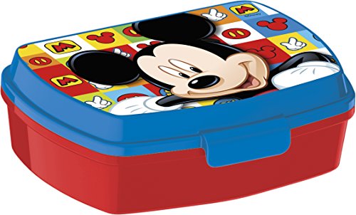 ALMACENESADAN 2047 Sandwichera Restangular Multicolor Disney Mickey Mouse Watercolors; Producto de plástico; Libre BPA; Dimensiones Interiores 16,5x11,5x5,5 cm