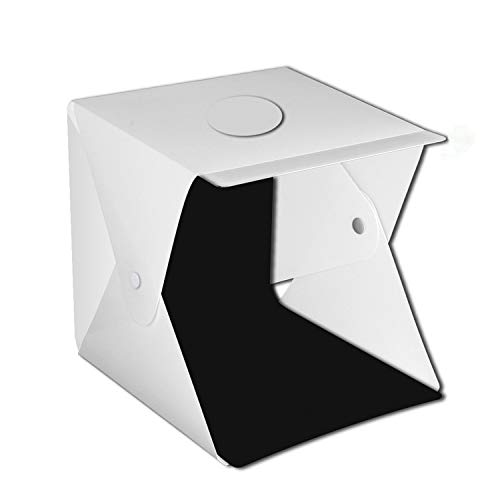 Andoer Caja de Luz LED de 40 cm, Photo Studio Light Box Fotografía con con 2 Tiras de LED, 6 Fondos de Colores, Caja de Luz Fotografía para Estudio Fotográfico