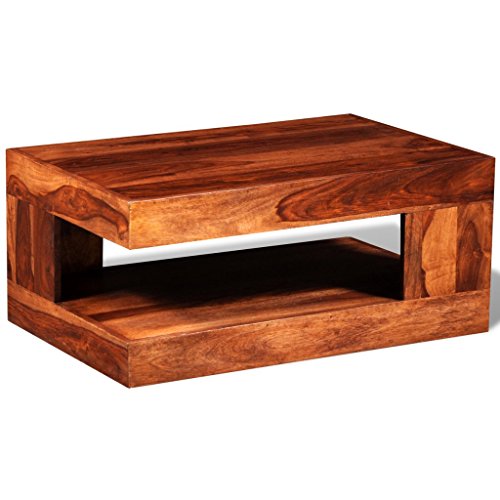 Anself - Mesa de café de madera maciza de sheesham, hecha a mano, 80 x 50 x 35cm Anself - Mesa de café de madera maciza de sheesham, hecha a mano, 80 x 50 x 35cm