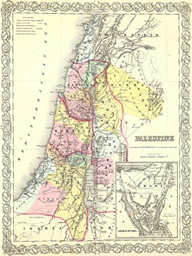 Antique colored Map 1856 of Palestine Holy Land - digital download (pdf) (English Edition) Antique colored Map 1856 of Palestine Holy Land - digital download (pdf) (English Edition)