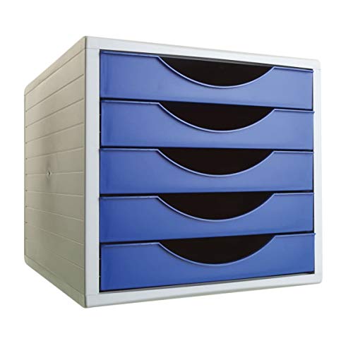 Archivo 2000 Archivotec Serie 4000 - Módulo de 5 cajones, color azul Archivo 2000 Archivotec Serie 4000 - Módulo de 5 cajones, color azul