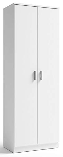 Armario Zapatero 2 Puertas 6 estantes Blanco Auxiliar Pasillo habitación Almacenamiento 171x60x35 cm