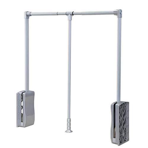 Ascensor de Aluminio/Pull Down Armario Barra de Colgar Ajustable Ancho de Ropa Hanger, Amortiguador Suave Retorno 30 kg de cojinete (51-121cm) (Size : 510-660mm)