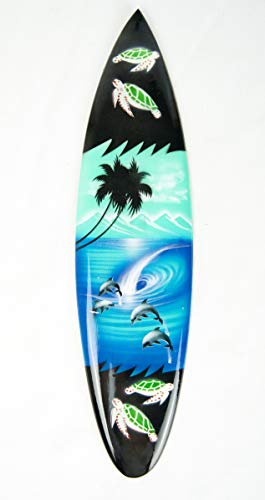 Asia Design Miniatur Surfboard Dekosurfboard de madera Wellenreiten incluida Holzständer decoración Nr 13, 30 cm