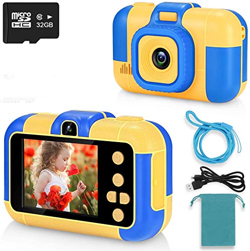 ASIUR Cámara Digital para niños 1080P HD Video Cámaras de Juguete Recargables Videocámaras para niños para niñas y niños de 3 a 8 años Cumpleaños Navidad Regalo de año Nuevo (Bleu)