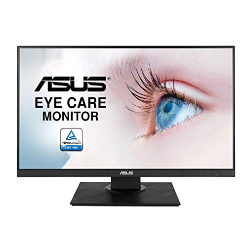 ASUS VA24DQLB - Monitor Eye Care 23,8 Pulgadas (Full HD, Sin Marco, 75 Hz, Adaptive-Sync, Antiparpadeo, Filtro de luz Azul, Ergonómico, Puede montarse en la Pared)